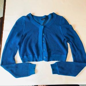 Theory royal blue crop sweater